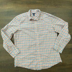 Gap - Men's Button Down Shirt - XL in Classic Fit - Blue/Orange